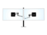 Ergotron LX - Mounting kit (dual stacking arm, tall pole) - Front