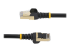 Startech 15ft CAT6A Ethernet Cable, 10 Gigabit Shielded Snagless RJ45 100W PoE Patch Cord, CAT 6A 10GbE STP Network Cable w/Strain Relief, Black, UL Certified Wiring/TIA - Multi-angle