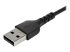 StarTech 1m USB A to USB C Charging Cable, Durable Fast Charge & Sync USB 2.0 to USB Type C Data Cord, Rugged TPE Jacket Aramid Fiber M/M 3A Black, Samsung S10, S20, iPad Pro, Pixel - Close up