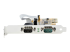 StarTech.com 2-Port PCI Express Serial Card, Dual Port PCIe to RS232 (DB9) Serial Interface Card, 16C1050 UART, Standard or Low Profile Brackets, COM Retention, For Windows & Linux - Left side