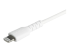 StarTech.com 6 ft(2m) Durable White USB-C to Lightning Cable, Heavy Duty Rugged Aramid Fiber USB Type A to Lightning Charger/Sync Power Cord, Apple MFi Certified iPad/iPhone 12 Pro Max - Close up