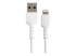 StarTech.com 6 in(15cm) Durable White USB-A to Lightning Cable, Heavy Duty Rugged Aramid Fiber USB Type A to Lightning Charger/Sync Power Cord, Apple MFi Certified iPad/iPhone 12 Pro Max - Right-angle