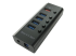 NEWlink - Hub - 4 x SuperSpeed USB 3.0 + 1 x SuperSpeed USB 3.0 (charging) - Left-angle