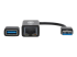 Eaton Tripp Lite Series USB-C, USB-A to RJ45 Gigabit Ethernet Network Adapter (2xM/F), USB 3.2 Gen 1, Black - Left side