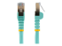 StarTech.com 6ft CAT6A Ethernet Cable, 10 Gigabit Shielded Snagless RJ45 100W PoE Patch Cord, CAT 6A 10GbE STP Network Cable w/Strain Relief, Aqua, Fluke Tested/UL Certified Wiring/TIA - Multi-angle