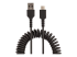 StarTech 20in (50cm) USB A to C Charging Cable, Coiled Heavy Duty Fast Charge & Sync USB-C Cable, High Quality USB 2.0 A to Type-C, Rugged Aramid Fiber, TPE, 3A, S20, iPad, Pixel - Close up