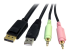 StarTech 6ft 4-in-1 USB DisplayPort® KVM Switch Cable w/ Audio & Microphone (DP4N1USB6) - Close up