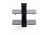 StarTech.com Dual Floating Wall-Mounted AV Shelves, Adjustable Height Shelf For Under TV, Organize A/V Equipment On Black Tempered Glass Shelves - Front