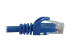 Eaton Tripp Lite Series Cat6a 10G Snagless Molded UTP Ethernet Cable (RJ45 M/M), PoE, Blue, 6 ft. (1.8 m) - Close up