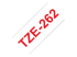 Brother TZe-262 - Red on white - Close up