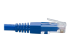 Eaton Tripp Lite Series Left-Angle Cat6 Gigabit Molded UTP Ethernet Cable (RJ45 Left-Angle M to RJ45 M), Blue, 1 ft. (0.31 m) - Close up