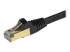 Startech 50cm CAT6A Ethernet Cable, 10 Gigabit Shielded Snagless RJ45 100W PoE Patch Cord, CAT 6A 10GbE STP Network Cable w/Strain Relief, Black, UL Certified Wiring/TIA - Close up