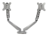 Startech Desk Mount Dual Monitor Arm with USB & Audio, Grommet/Desk Clamp VESA Mount for up to 32 inch Displays, 2x USB, 2x 3.5mm audio, Ergonomic Full Motion Dual Monitor Arm, Silver - Front