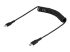 StarTech.com 1m (3ft) USB C to Lightning Cable, MFi Certified, Coiled iPhone Charger Cable, Black, Durable and Flexible TPE Jacket Aramid Fiber, Heavy Duty Coil Charging Cable - Right-angle