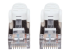 Intellinet Network Patch Cable, Cat6, 20m, White, Copper, S/FTP, LSOH / LSZH, PVC, RJ45, Gold Plated Contacts, Snagless, Booted, Lifetime Warranty, Polybag - Close up