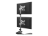 Startech Vertical Dual Monitor Stand, Ergonomic Desktop Stacked Two Monitor Stand up to 27 inch VESA Mount Displays, Free Standing Universal Monitor Mount, Height Adjustable, Silver - Back