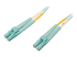 Eaton Tripp Lite Series 100G Duplex Multimode 50/125 OM4 LSZH Fiber Optic Cable (LC/LC), Aqua, 15 m - Front