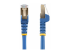 Startech 50cm CAT6A Ethernet Cable, 10 Gigabit Shielded Snagless RJ45 100W PoE Patch Cord, CAT 6A 10GbE STP Network Cable w/Strain Relief, Blue, UL Certified Wiring/TIA - Multi-angle