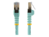 Startech 20ft CAT6A Ethernet Cable, 10 Gigabit Shielded Snagless RJ45 100W PoE Patch Cord, CAT 6A 10GbE STP Network Cable w/Strain Relief, Aqua, UL Certified Wiring/TIA - Multi-angle