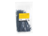 Startech 15cm(6") Cable Ties, 3mm(1/8") wide, 39mm(1-3/8") Bundle Diameter, 18kg(40lb) Tensile Strength, Nylon Self Locking Zip Ties with Curved Tip, 94V-2/UL Listed, 100 Pack, Black - Front