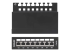 Intellinet Patch Panel, Cat6a, FTP, 8-Port, Desktop, Shielded, 90° Top-Entry Punch Down Blocks, Black - Multi-angle
