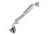Startech Desk Mount Dual Monitor Arm with USB & Audio, Grommet/Desk Clamp VESA Mount for up to 32 inch Displays, 2x USB, 2x 3.5mm audio, Ergonomic Full Motion Dual Monitor Arm, Silver - Left side