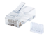 Intellinet RJ45 Modular Plugs, Cat6, UTP, 3-prong, for solid wire, 15 µ gold plated contacts, 90 pack - Right-angle