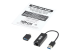 Eaton Tripp Lite Series USB-C, USB-A to RJ45 Gigabit Ethernet Network Adapter (2xM/F), USB 3.2 Gen 1, Black - Left-angle