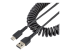 StarTech 20in (50cm) USB A to C Charging Cable, Coiled Heavy Duty Fast Charge & Sync USB-C Cable, High Quality USB 2.0 A to Type-C, Rugged Aramid Fiber, TPE, 3A, S20, iPad, Pixel - Close up