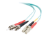 C2G LC-ST 10Gb 50/125 OM3 Duplex Multimode PVC Fiber Optic Cable (LSZH) - Right-angle