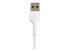 StarTech.com 12 in(30cm) Durable White USB-A to Lightning Cable, Heavy Duty Rugged Aramid Fiber USB Type A to Lightning Charger/Sync Power Cord, Apple MFi Certified iPad/iPhone 12 Pro Max - Close up