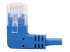 Eaton Tripp Lite Series Left-Angle Cat6 Gigabit Molded Slim UTP Ethernet Cable (RJ45 Left-Angle M to RJ45 M), Blue, 2 ft. (0.61 m) - Close up