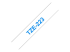 Brother TZe-223 - Blue on white - Close up