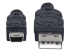 Manhattan USB-A to Mini-USB Cable, 1.8m, Male to Male, Black, 480 Mbps (USB 2.0), Hi-Speed USB, Lifetime Warranty, Polybag - Close up