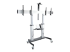 StarTech.com Dual TV Cart for 37-60in VESA TVs up to 110lb (50kg) each, Height Adjustable TV Mount, Mobile Display Cart w/ Webcam & Equipment Shelves, Lockable Casters, TV Cart on Wheels - Left-angle