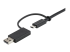 StarTech.com 3ft (1m) USB C Cable w/ USB-A Adapter Dongle, Hybrid 2-in-1 USB C Cable w/ USB-A | USB-C to USB-C (10Gbps/100W PD), USB-A to USB-C (5Gbps), USB-A Host to USB-C DisplayLink Dock - Close up