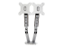 Startech Desk Mount Dual Monitor Arm with USB & Audio, Grommet/Desk Clamp VESA Mount for up to 32 inch Displays, 2x USB, 2x 3.5mm audio, Ergonomic Full Motion Dual Monitor Arm, Silver - Front