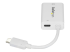 StarTech.com USB C to VGA Adapter with Power Delivery, 1080p USB Type-C to VGA Monitor Video Converter with Charging, 60W PD Pass-Through, Thunderbolt 3 Compatible Projector Adapter, White - Right side