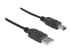 Manhattan USB-A to Mini-USB Cable, 1.8m, Male to Male, Black, 480 Mbps (USB 2.0), Hi-Speed USB, Lifetime Warranty, Polybag - Left-angle