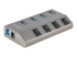 StarTech.com 4-Port Self-Powered USB-C Hub with Individual On/Off Switches, USB 3.0 5Gbps Expansion Hub w/Power Supply, Desktop/Laptop USB-C to USB-A Hub, 4x BC 1.2 (1.5A), USB Type C Hub - Left-angle