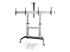 StarTech.com Dual TV Cart for 37-60in VESA TVs up to 110lb (50kg) each, Height Adjustable TV Mount, Mobile Display Cart w/ Webcam & Equipment Shelves, Lockable Casters, TV Cart on Wheels - Right-angle