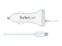 StarTech.com Lightning Car Charger with 1m Coiled Lightning Cable, 12W, White, 2 Port USB Car Charger Adapter for Phones and Tablets, In Car Apple iPhone/iPad Charger w/ Built-in Cord - Top
