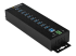 StarTech.com 10 Port USB Hub with Power Adapter, Surge Protection, Metal Industrial USB 3.0 Data Transfer Hub, Din Rail, Wall or Desk Mountable, High Speed USB 3.1/ USB 3.2 Gen 1 5Gbps Hub - Back