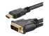 Startech 6ft (1.8m) HDMI to DVI Cable, DVI-D to HDMI Display Cable (1920x1200p), Black, 19 Pin HDMI Male to DVI-D Male Cable Adapter, Digital Monitor Cable, M/M, Single Link - Close up