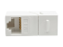 Eaton Tripp Lite Series Cat6a Straight-Through Modular In-Line Snap-In Coupler w/90-Degree Down-Angled Port, White (RJ45 F/F) - Front