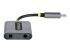 StarTech.com USB-C Headphone Splitter, USB Type C Dual Headset Adapter w/Microphone Input, USB C to 3.5mm Adapter/Earphone Dongle, USB C to Audio Jack/Aux Output - Left-angle