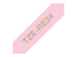 Brother TZe-RE34 - Gold on pink - Close up