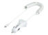 StarTech.com Lightning Car Charger with 1m Coiled Lightning Cable, 12W, White, 2 Port USB Car Charger Adapter for Phones and Tablets, In Car Apple iPhone/iPad Charger w/ Built-in Cord - Back