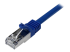 StarTech.com 2m CAT6 Ethernet Cable, 10 Gigabit Shielded Snagless RJ45 100W PoE Patch Cord, CAT 6 10GbE SFTP Network Cable w/Strain Relief, Blue, Fluke Tested/Wiring is UL Certified/TIA - Close up