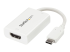 StarTech.com USB C to HDMI 2.0 Adapter with Power Delivery, 4K 60Hz USB Type-C to HDMI Display/Monitor Video Converter, 60W PD Pass-Through Charging Port, Thunderbolt 3 Compatible, White - Left-angle